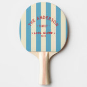 Raquette De Ping Pong Seaside Aqua Sky Striting & Nom de famille (Devant)