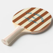 Raquette De Ping Pong Seaside Desert Sun Stripting & Nom de famille (Devant Angle)