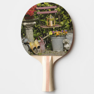 Raquette De Ping Pong Seaux, chaussures et fleurs, Zaanse Schans,