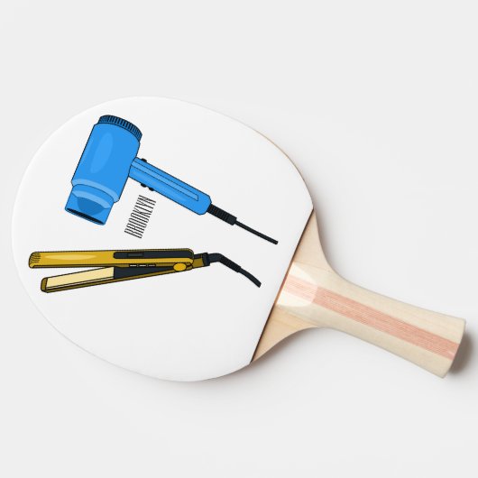 Raquette De Ping Pong Sèche-cheveux & lisseuse-cheveux illustration (Côté)
