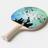 Raquette De Ping Pong Section Trumpet Musique bleue (Devant Angle)
