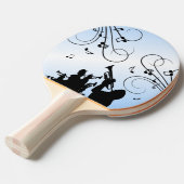 Raquette De Ping Pong Section Trumpet Musique bleue (Devant Angle)