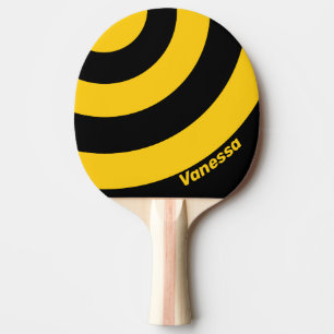 Raquette De Ping Pong Sécurité Abeille Cercle Nostalgique Rayé avec Nom