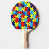 Raquette De Ping Pong Sensibilisation sur l'autisme-Puzzle par Shirley T (Dos)