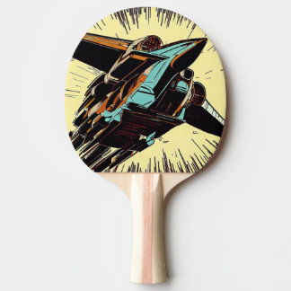 Raquette De Ping Pong SF Anime Starfighter - Woodcut (3)