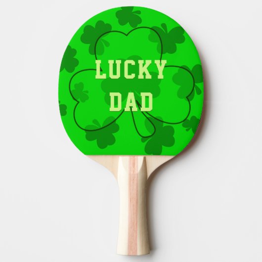 Raquette De Ping Pong Shamrock Lucky Irlandais Clover Green Ping Paddle  (Devant)