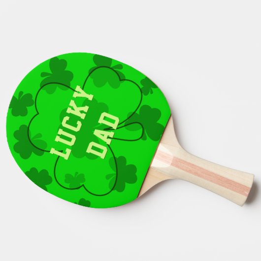 Raquette De Ping Pong Shamrock Lucky Irlandais Clover Green Ping Paddle  (Côté)