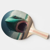 Raquette De Ping Pong Shark sculpture on the beach (Côté)