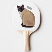 Raquette De Ping Pong Siamese cat cartoon (Dos)