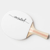 Raquette De Ping Pong Signature de nom personnalisé blanc moderne (Côté)
