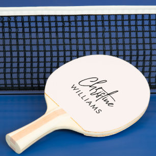 Raquette De Ping Pong Signature Monogramme manuscrit Script Blu rose