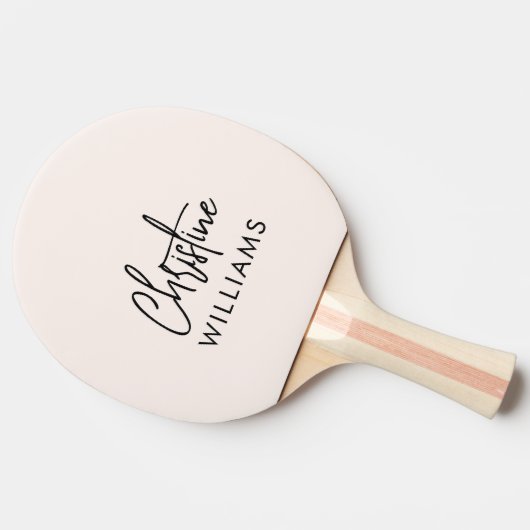 Raquette De Ping Pong Signature Monogramme manuscrit Script Blu rose (Côté)