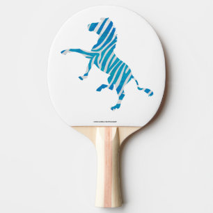 Raquette De Ping Pong Silhouette bleue et blanche Zèbre