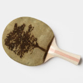 Raquette De Ping Pong Silhouette d'arbre sur Arrière - plan de bronze (Côté)