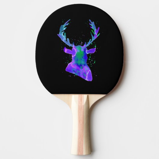 Raquette De Ping Pong Silhouette de cerf pourpre (Devant)