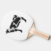 Raquette De Ping Pong Silhouette de vache noire et blanche (Côté)