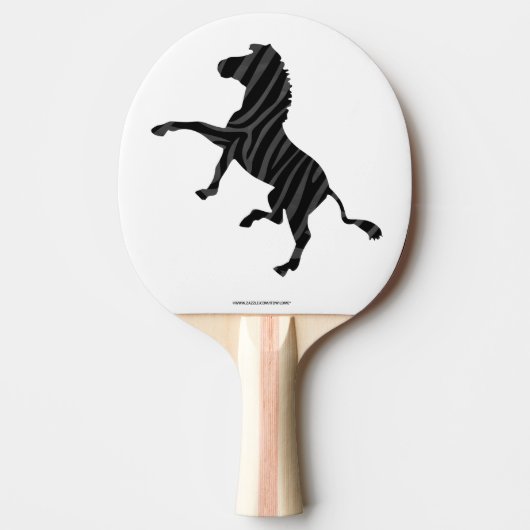 Raquette De Ping Pong Silhouette d'impression noir et gris Zebra (Devant)