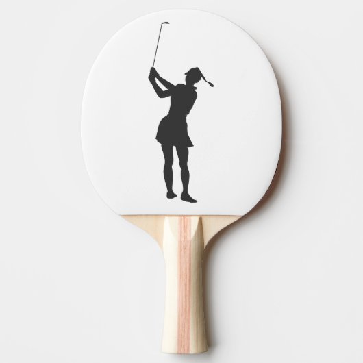 Raquette De Ping Pong Silhouette d'une femme jouant au golf (Devant)