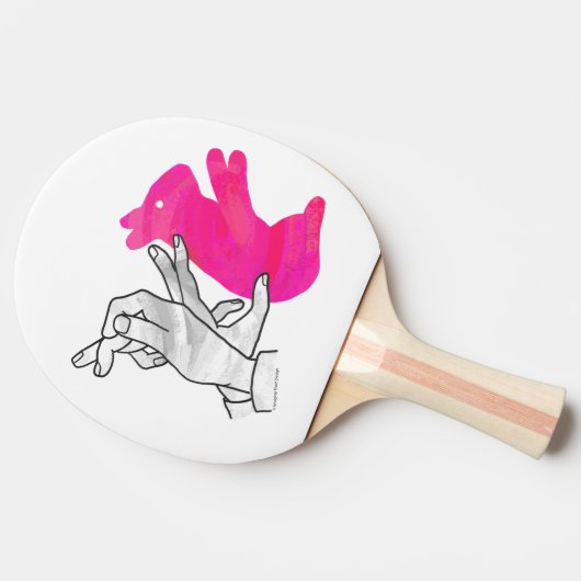 Raquette De Ping Pong Silhouette main Rabbit rose (Côté)