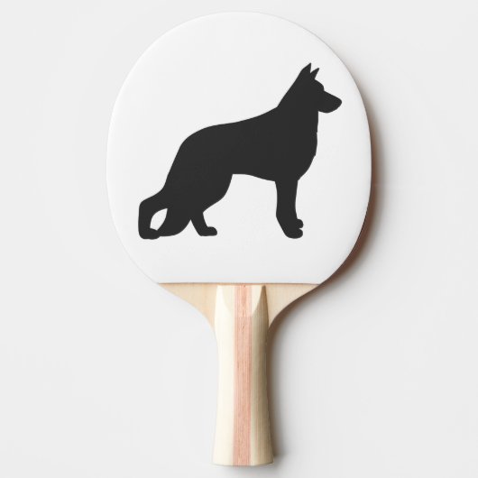 Raquette De Ping Pong Silhouette noire du berger allemand (Devant)
