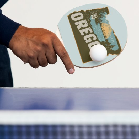 Raquette De Ping Pong Silhouette Rétro de l'Oregon (Insitu)