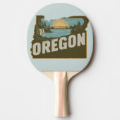 Raquette De Ping Pong Silhouette Rétro de l'Oregon (Devant)