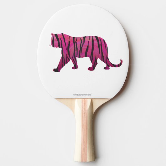 Raquette De Ping Pong Silhouette Tiger rose et noir (Devant)