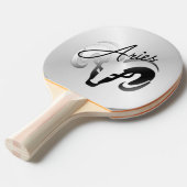 Raquette De Ping Pong Silver Aries le bélier Zodiac (Devant Angle)
