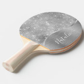Raquette De Ping Pong Silver Glitter Glam Bling Personalized (Devant Angle)