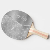 Raquette De Ping Pong Silver Glitter Glam Bling Personalized (Côté)