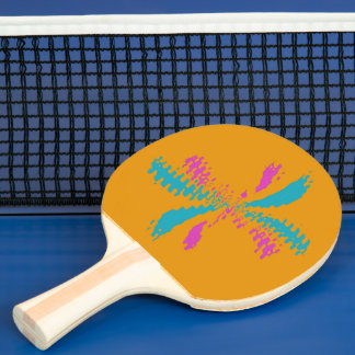 Raquette De Ping Pong Simple Abstrait Papillon Motif Messy Vol