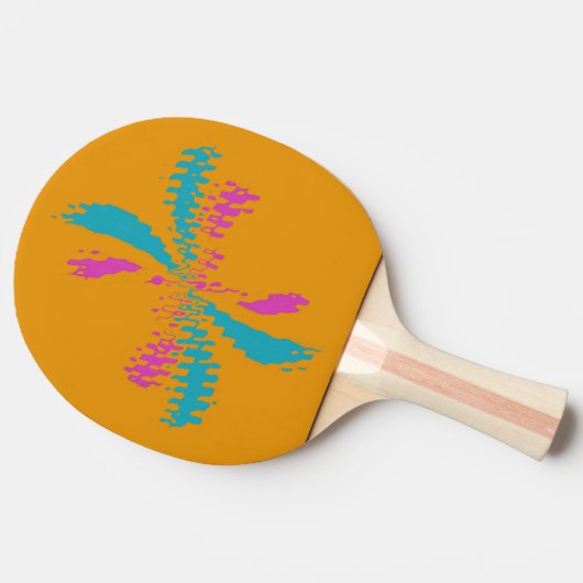 Raquette De Ping Pong Simple Abstrait Papillon Motif Messy Vol (Côté)