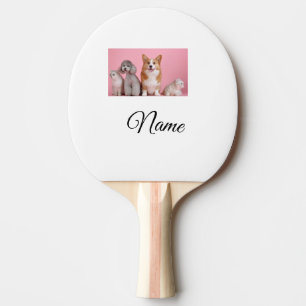 Raquette De Ping Pong Simple animal coloré ajoutez nom photo personnalis
