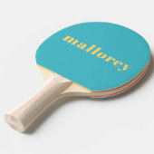 Raquette De Ping Pong Simple couleur Turquoise bleu jaune Nom (Devant Angle)