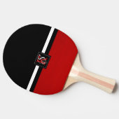 Raquette De Ping Pong Simple deux tons Noir et Rouge Initiales Monogramm (Côté)