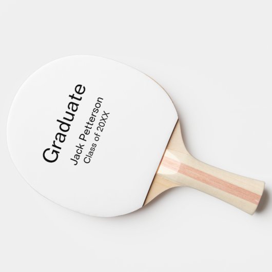 Raquette De Ping Pong simple diplôme minimal ajouter nom classe moderne (Côté)