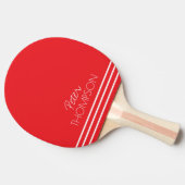 Raquette De Ping Pong Simple et élégant Monogramme Rouge (Côté)