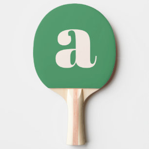 Raquette De Ping Pong Simple été vert gras rétro Monogramme initial
