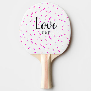 Raquette De Ping Pong Simple fond de nom d'amour abstrait rose minimalis