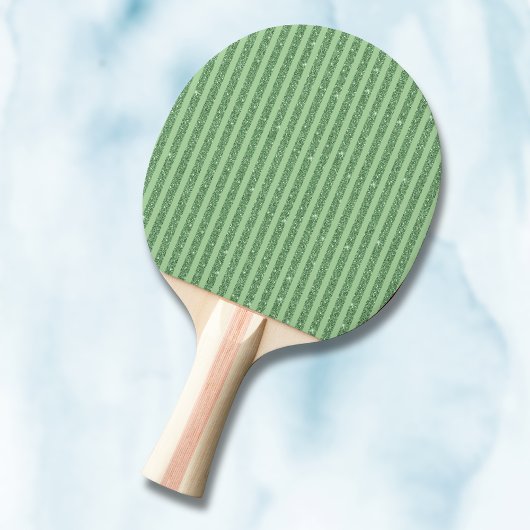 Raquette De Ping Pong Simple Forest Green Glitter Style Vertical Stripes
