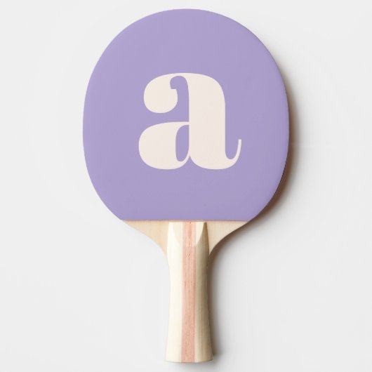 Raquette De Ping Pong Simple Lavande Violette Rétro Gras Monogramme Init (Devant)