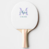 Raquette De Ping Pong simple minimum ajouter nom monogramme violet vert  (Devant)