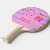 Raquette De Ping Pong Simple minimum q r code ajouter logo code d'analys (Devant Angle)