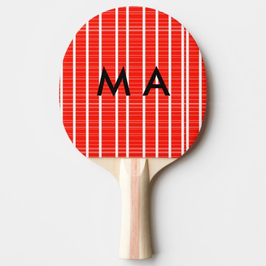 Raquette De Ping Pong Simple monogramme ajouter votre nom lettre man min (Devant)