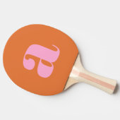 Raquette De Ping Pong Simple Monogramme Initial Retro Gras Rose Et Orang (Côté)