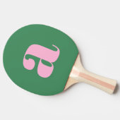 Raquette De Ping Pong Simple Monogramme Initial Retro Rose Vert Été (Côté)