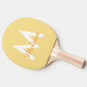 Raquette De Ping Pong simple Monogramme moderne nom girly (Côté)