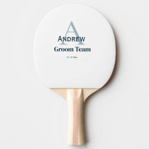 Raquette De Ping Pong simple monogramme personnalisé groomsmen