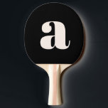 Raquette De Ping Pong Simple Noir Blanc Gras Rétro Monogramme initial<br><div class="desc">Simple Noir Blanc Gras Rétro Monogramme Initiale Pagaie Ping</div>