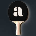 Raquette De Ping Pong Simple Noir Blanc Gras Rétro Monogramme initial<br><div class="desc">Simple Noir Blanc Gras Rétro Monogramme Initiale Pagaie Ping</div>